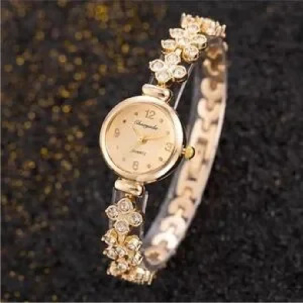 Anthropologie Panthere Vintage Gold Women's Watch with Crystal Accents